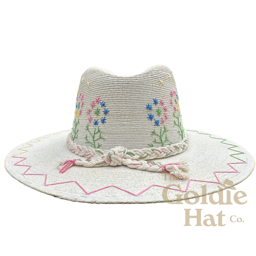 Margarita Floral Hat with Multicolor Band